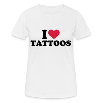 I love Tattoos - T-shirt respirant Femme - blanc - Devant - AI Model Female 172 dark (172cm)