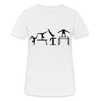 Turnen - Frauen T-Shirt atmungsaktiv - Weiß - Vorne - AI Model Female 172 dark (172cm)