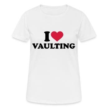 Voltigieren - Frauen T-Shirt atmungsaktiv - Weiß - Vorne - AI Model Female 172 dark (172cm)