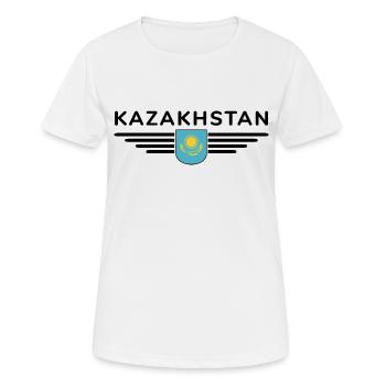 Kasachstan Design – Steppe und Tradition - Frauen T-Shirt atmungsaktiv - Weiß - Vorne - AI Model Female 172 dark (172cm)