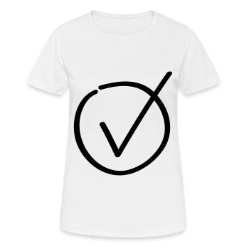 icône de symbole de crochet - T-shirt respirant Femme - blanc - Devant - AI Model Female 172 dark (172cm)