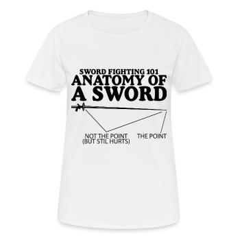 Combat à l’épée 101 Anatomie d’une épée 4 - T-shirt respirant Femme - blanc - Devant - AI Model Female 172 dark (172cm)