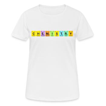 Chemie Schriftzug Elemente Periodensystem - Frauen T-Shirt atmungsaktiv - Weiß - Vorne - AI Model Female 172 dark (172cm)