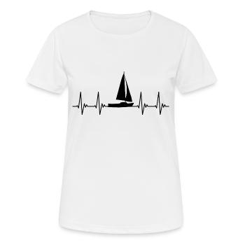 Sailboat, EKG, sailing, heartbeat, pulse heartbeat - Women's Breathable T-Shirt - white - Front - AI Model Female 172 dark (172cm)