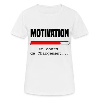Motivation en cours de chargement - T-shirt respirant Femme - blanc - Devant - AI Model Female 172 dark (172cm)
