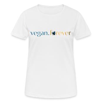 Vegan forever blue gold flower - Women's Breathable T-Shirt - white - Front - AI Model Female 172 dark (172cm)