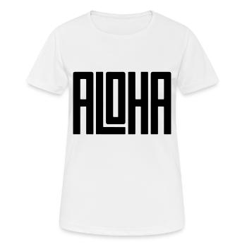 aloha typography art - Women's Breathable T-Shirt - white - Front - AI Model Female 172 dark (172cm)