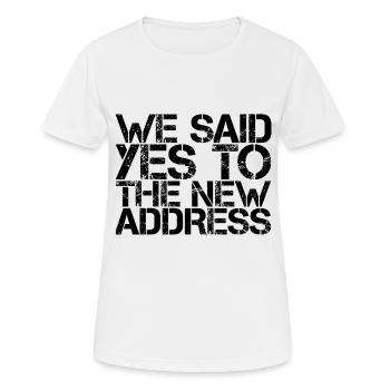 Nous avons dit oui à la nouvelle adresse 3 - T-shirt respirant Femme - blanc - Devant - AI Model Female 172 dark (172cm)