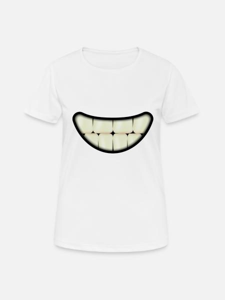 Smiling mouth with big teeth - Women's Breathable T-Shirt - white