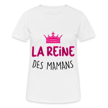 Maman Reine Cadeau Tendresse Mère - T-shirt respirant Femme - blanc - Devant - AI Model Female 172 dark (172cm)