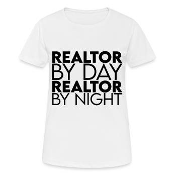Agent immobilier le jour Agent immobilier la nuit - T-shirt respirant Femme - blanc - Devant - AI Model Female 172 dark (172cm)