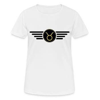 Signe du zodiaque Taureau, design exclusif du t-shirt : - T-shirt respirant Femme - blanc - Devant - AI Model Female 172 dark (172cm)