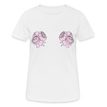 Titsflowers - Frauen T-Shirt atmungsaktiv - Weiß - Vorne - AI Model Female 172 dark (172cm)