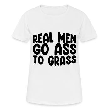 Real Men Go Ass To Grass 3 - Frauen T-Shirt atmungsaktiv - Weiß - Vorne - AI Model Female 172 dark (172cm)