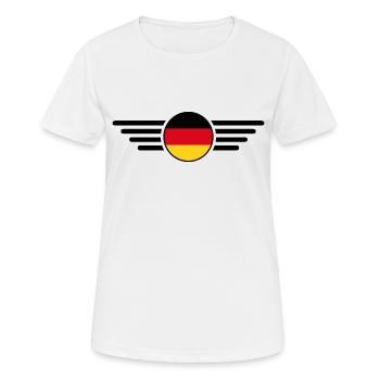 T-shirt design de style allemand - T-shirt respirant Femme - blanc - Devant - AI Model Female 172 dark (172cm)