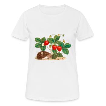 fraises, vintage, rétro, dessin, hérisson - T-shirt respirant Femme - blanc - Devant - AI Model Female 172 dark (172cm)
