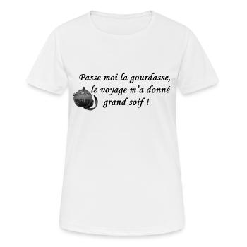Passe moi la gourdasse - T-shirt respirant Femme - blanc - Devant - AI Model Female 172 dark (172cm)