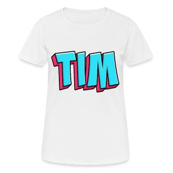 Name Image: Tim - Women's Breathable T-Shirt - white - Front - AI Model Female 172 dark (172cm)