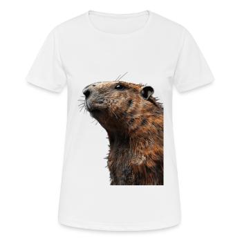 Murmeltier - Frauen T-Shirt atmungsaktiv - Weiß - Vorne - AI Model Female 172 dark (172cm)