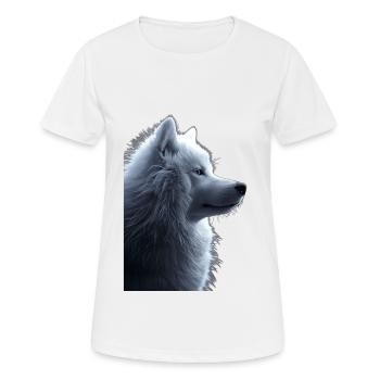 Samojede - Frauen T-Shirt atmungsaktiv - Weiß - Vorne - AI Model Female 172 dark (172cm)