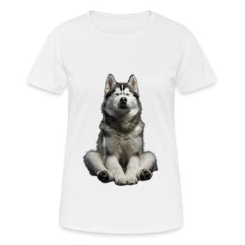 Sibirischer Husky - Frauen T-Shirt atmungsaktiv - Weiß - Vorne - AI Model Female 172 dark (172cm)