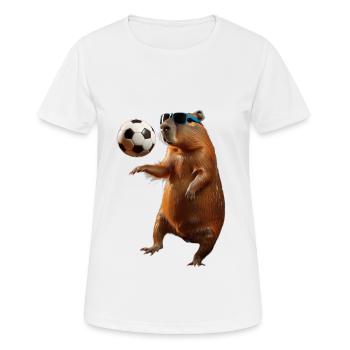 Wasserschwein - Frauen T-Shirt atmungsaktiv - Weiß - Vorne - AI Model Female 172 dark (172cm)