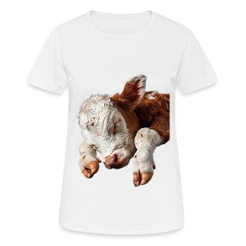 Kuh - Frauen T-Shirt atmungsaktiv - Weiß - Vorne - AI Model Female 172 dark (172cm)