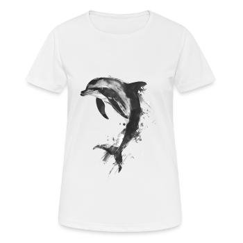 Delphin - Frauen T-Shirt atmungsaktiv - Weiß - Vorne - AI Model Female 172 dark (172cm)