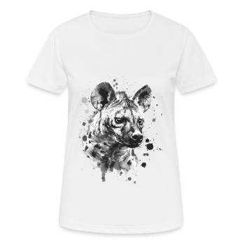 Hyène - T-shirt respirant Femme - blanc - Devant - AI Model Female 172 dark (172cm)