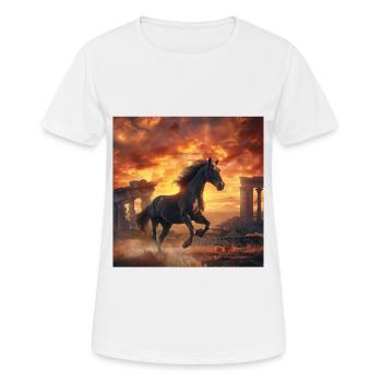 Pferd - Frauen T-Shirt atmungsaktiv - Weiß - Vorne - AI Model Female 172 dark (172cm)
