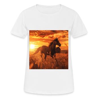 Pferd - Frauen T-Shirt atmungsaktiv - Weiß - Vorne - AI Model Female 172 dark (172cm)