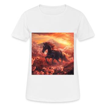 Pferd - Frauen T-Shirt atmungsaktiv - Weiß - Vorne - AI Model Female 172 dark (172cm)