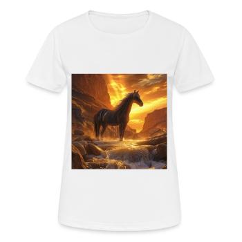 Pferd - Frauen T-Shirt atmungsaktiv - Weiß - Vorne - AI Model Female 172 dark (172cm)