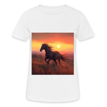 Pferd - Frauen T-Shirt atmungsaktiv - Weiß - Vorne - AI Model Female 172 dark (172cm)