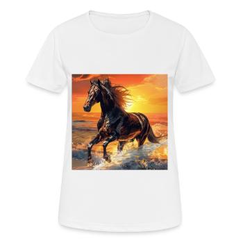 Pferd - Frauen T-Shirt atmungsaktiv - Weiß - Vorne - AI Model Female 172 dark (172cm)