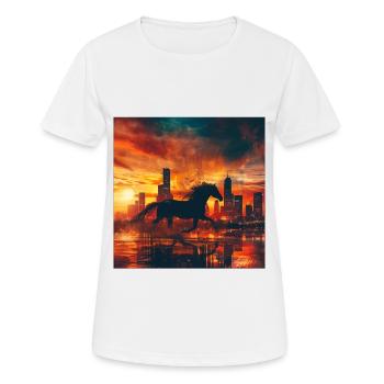 Pferd - Frauen T-Shirt atmungsaktiv - Weiß - Vorne - AI Model Female 172 dark (172cm)