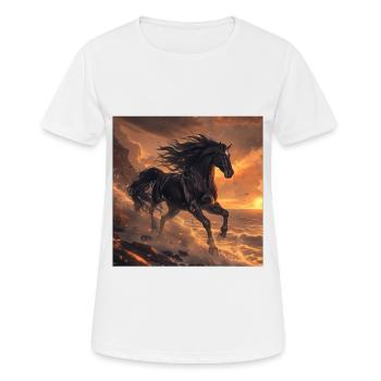 Pferd - Frauen T-Shirt atmungsaktiv - Weiß - Vorne - AI Model Female 172 dark (172cm)