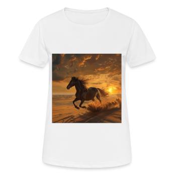 Pferd - Frauen T-Shirt atmungsaktiv - Weiß - Vorne - AI Model Female 172 dark (172cm)