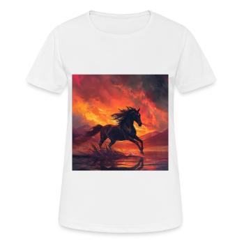 Pferd - Frauen T-Shirt atmungsaktiv - Weiß - Vorne - AI Model Female 172 dark (172cm)