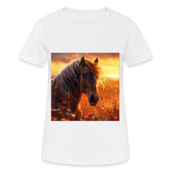 Pferd - Frauen T-Shirt atmungsaktiv - Weiß - Vorne - AI Model Female 172 dark (172cm)