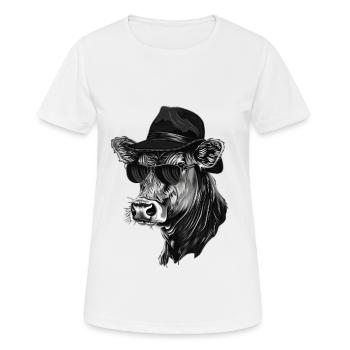 Kuh - Frauen T-Shirt atmungsaktiv - Weiß - Vorne - AI Model Female 172 dark (172cm)