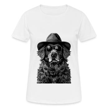 Chien - T-shirt respirant Femme - blanc - Devant - AI Model Female 172 dark (172cm)