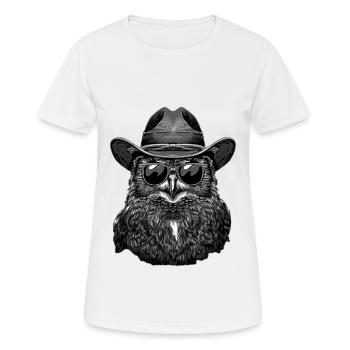 Eule - Frauen T-Shirt atmungsaktiv - Weiß - Vorne - AI Model Female 172 dark (172cm)