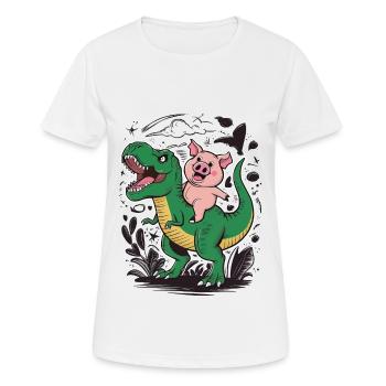 Schwein - Frauen T-Shirt atmungsaktiv - Weiß - Vorne - AI Model Female 172 dark (172cm)