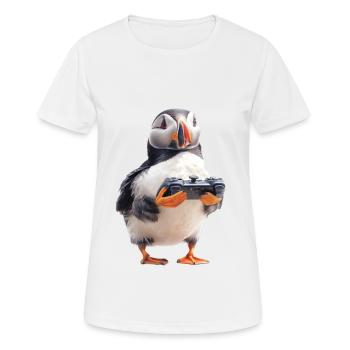 Macareux - T-shirt respirant Femme - blanc - Devant - AI Model Female 172 dark (172cm)
