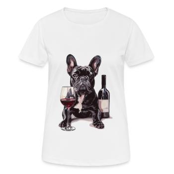 Bouledogue français - T-shirt respirant Femme - blanc - Devant - AI Model Female 172 dark (172cm)