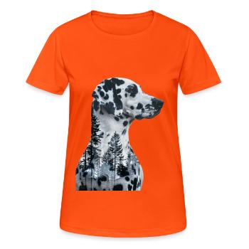 Dalmatiner - Frauen T-Shirt atmungsaktiv - Neonorange - Vorne - AI Model Female 172 dark (172cm)