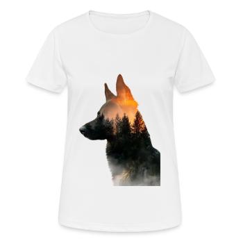 Deutscher Schäferhund - Frauen T-Shirt atmungsaktiv - Weiß - Vorne - AI Model Female 172 dark (172cm)