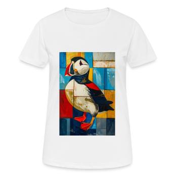 Macareux - T-shirt respirant Femme - blanc - Devant - AI Model Female 172 dark (172cm)