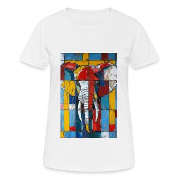 Elefant - Frauen T-Shirt atmungsaktiv - Weiß - Vorne - AI Model Female 172 dark (172cm)